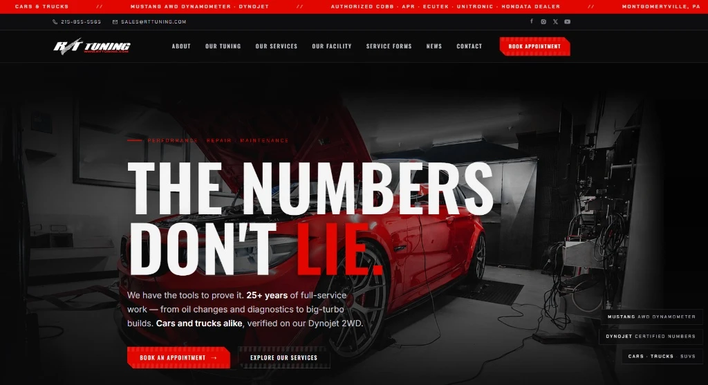 RT Tuning, the website SEO Locale designed and built