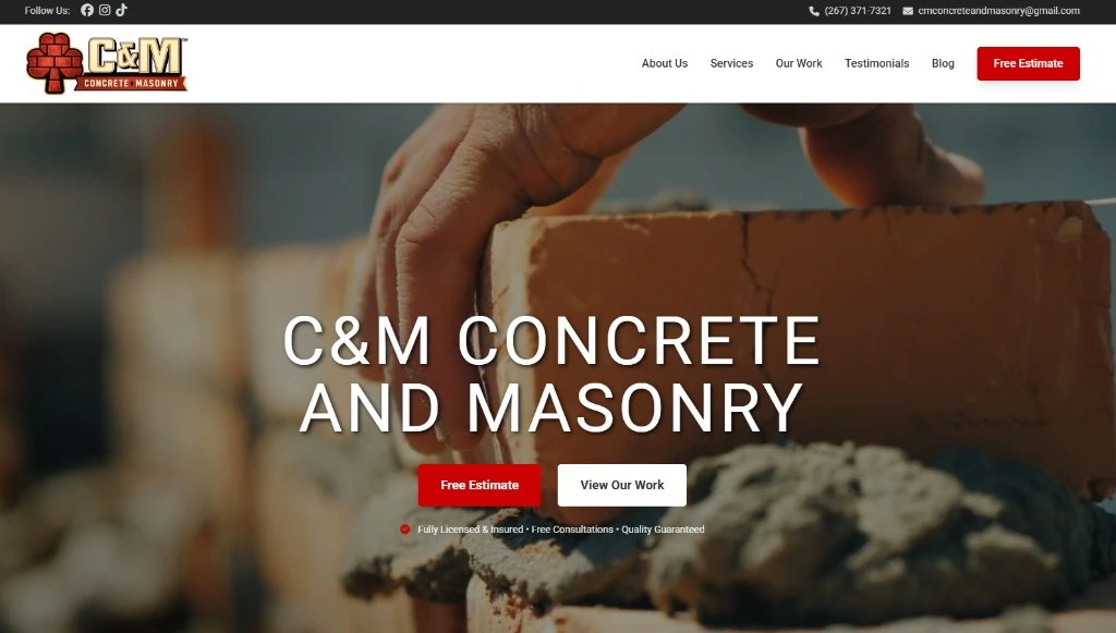 C&M Concrete & Masonry, the previous website