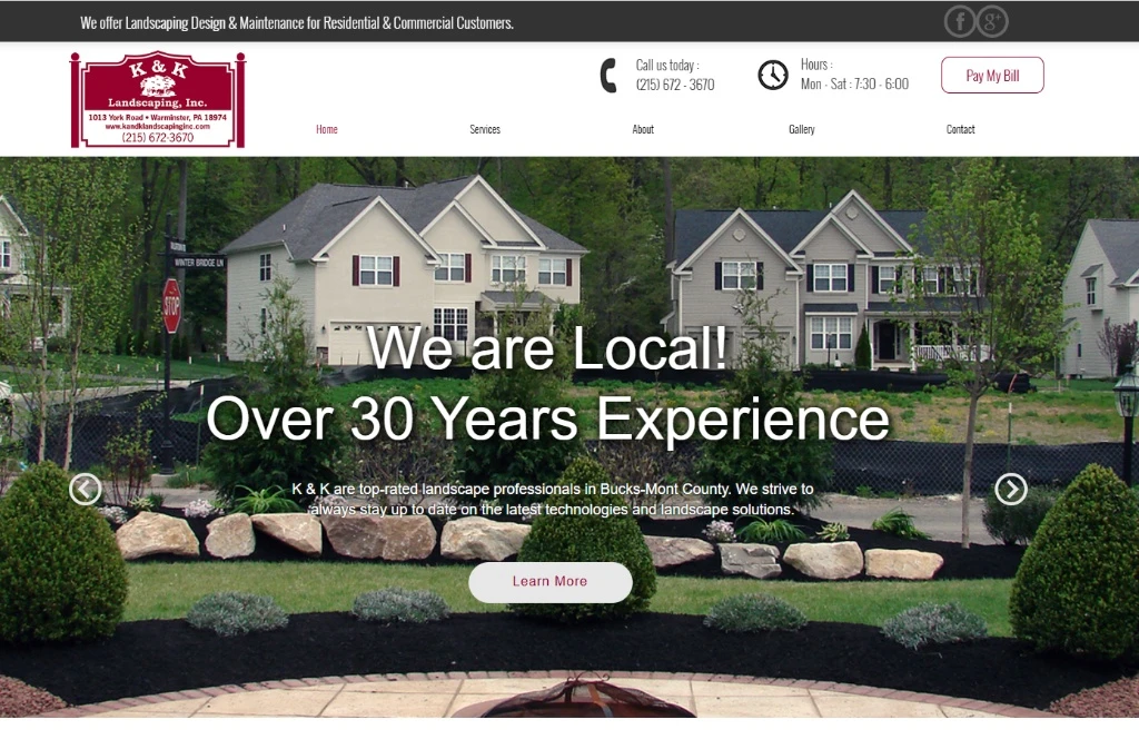 K&K Landscaping, the previous website